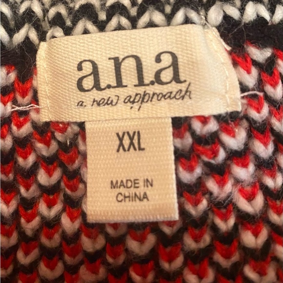 A.N.A Red Combo Knit Sweater Size XXL NWT - Picture 3 of 7